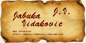 Jabuka Vidaković vizit kartica